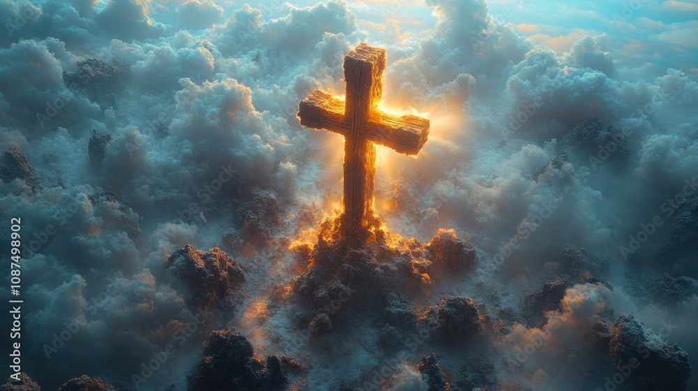 Radiant cross in the sky Radiant cross in the sky