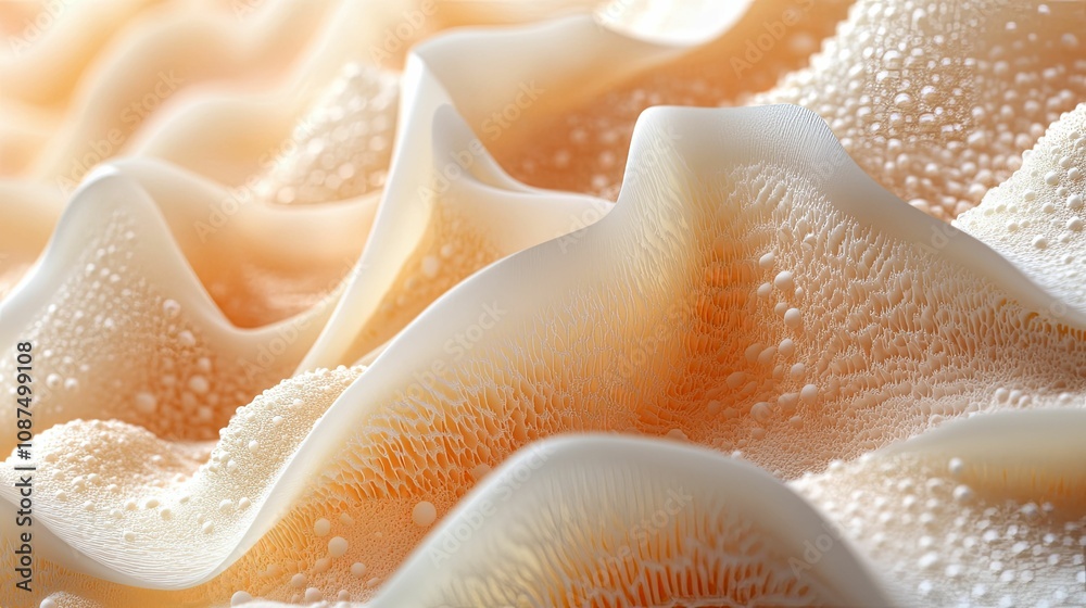 Delicate Peach Colored Fungus Detailed Close Up Delicate Peach Colored Fungus Detailed Close Up
