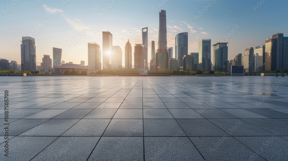Empty square floor with city skyline background, Cityscape with a celestial symphony, as stars and galaxies create a mesmerizing cosmic orchestra above the urban panorama Empty square floor with city skyline background, Cityscape with a celestial symphony, as stars and galaxies create a mesmerizing cosmic orchestra above the urban panorama