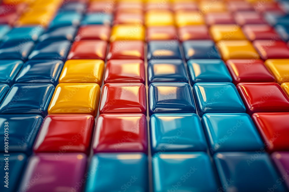 A close up of a colorful mosaic tile wall A close up of a colorful mosaic tile wall
