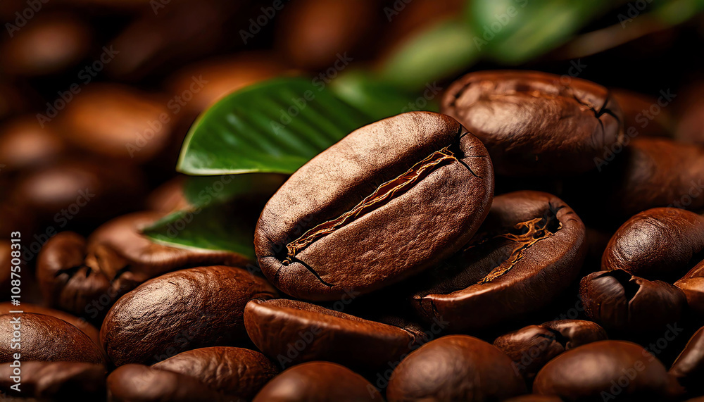 Fototapeta premium Close-up of coffee beans. aromatic delicious coffee