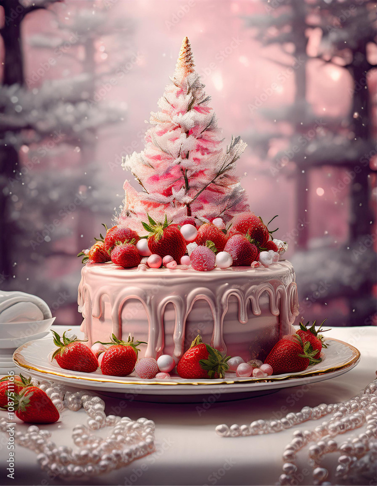 pink christmas tree cake and decorations pink christmas tree cake and decorations