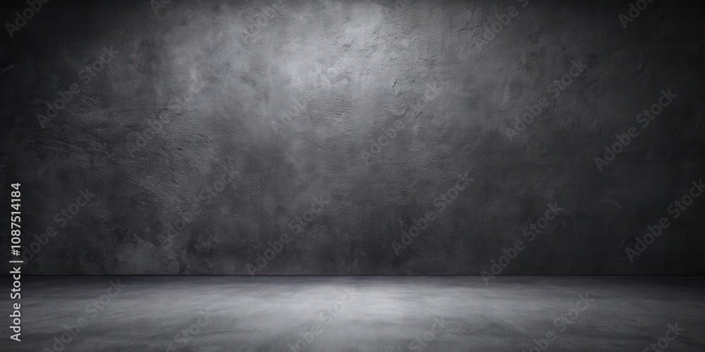 A dimly lit room with a concrete floor and a textured concrete wall in the background. A dimly lit room with a concrete floor and a textured concrete wall in the background.