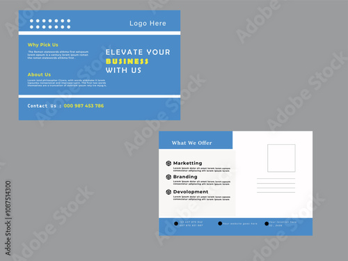 
Corporate postcard design template. amazing and modern postcard design. stylish corporate postcard design bund,creative modern corporate business postcard EDDM design template, amazing and modern pos