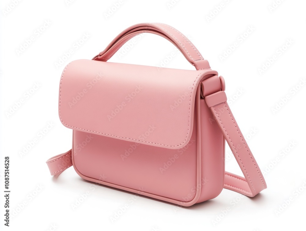 A stylish pink handbag with a sleek design and adjustable strap for casual use.