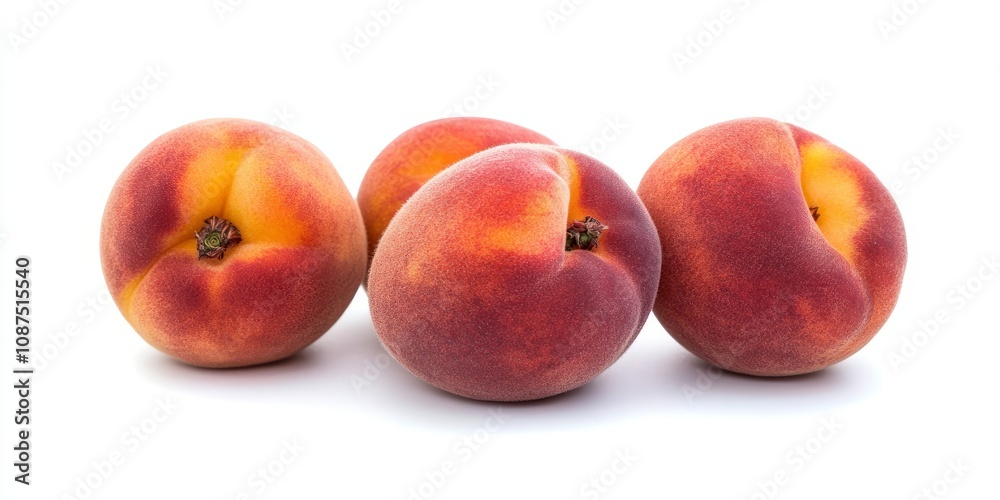 Isolated triangle peaches displayed on a white background, showcasing the vibrant colors and unique shapes of triangle peaches in a fresh and appealing way. Perfect for food related themes. Isolated triangle peaches displayed on a white background, showcasing the vibrant colors and unique shapes of triangle peaches in a fresh and appealing way. Perfect for food related themes.