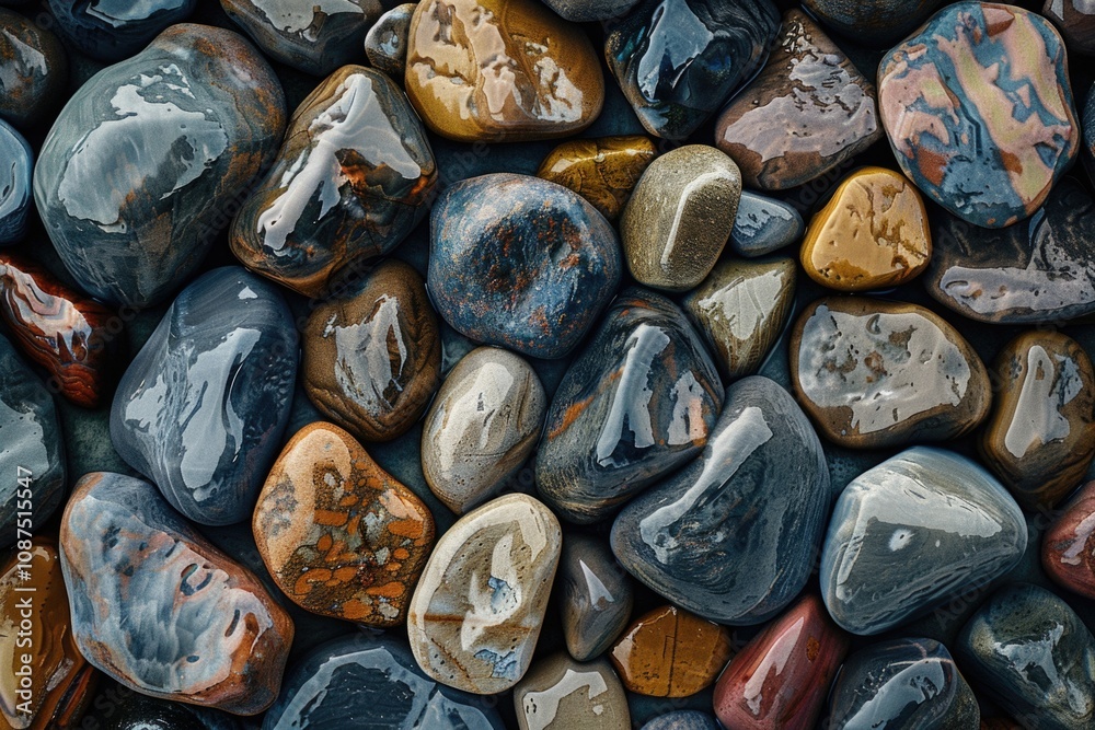 Smooth Rocks. Beautiful Closeup Landscape with Contrasting Colors and Textures Smooth Rocks. Beautiful Closeup Landscape with Contrasting Colors and Textures