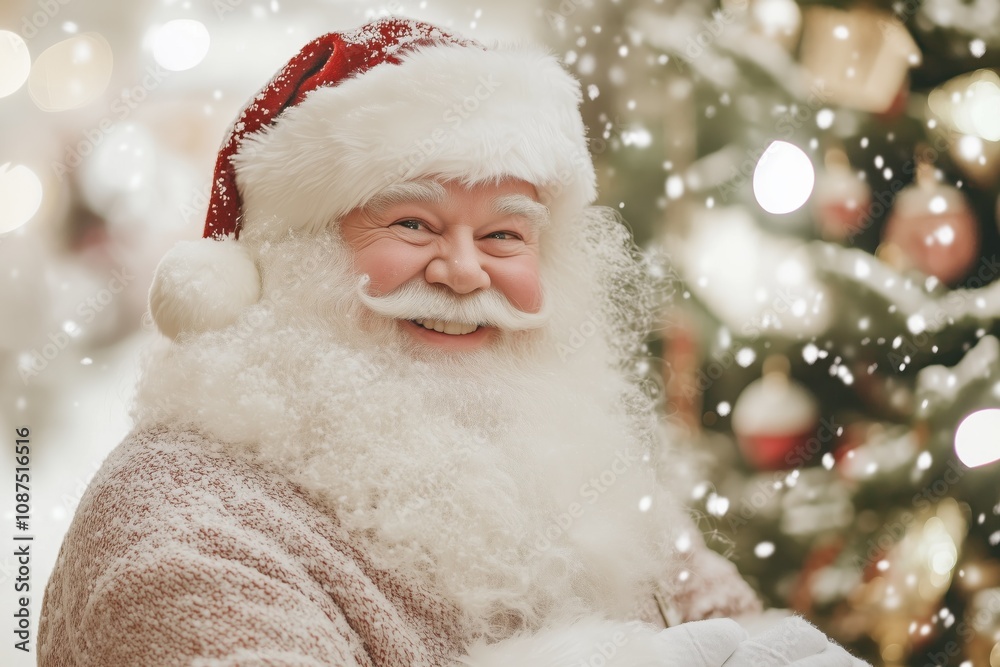 Retrato do Papai Noel em cenário natalino, com trajes tradicionais e decoração festiva, criado por IA generativa. Retrato do Papai Noel em cenário natalino, com trajes tradicionais e decoração festiva, criado por IA generativa.