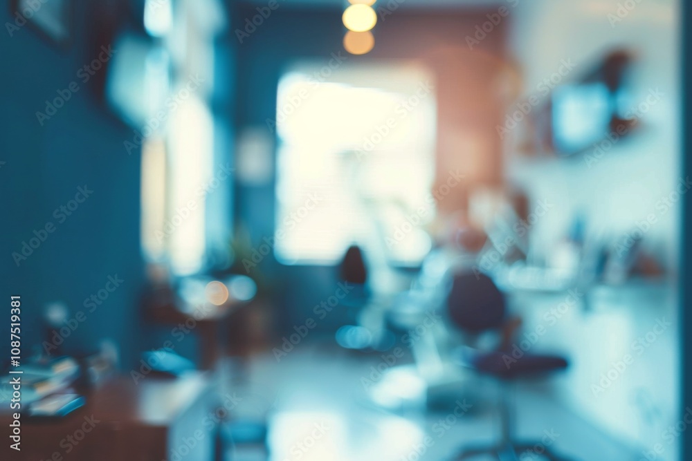 Blurred dental clinic background defocused interior of a modern hospital