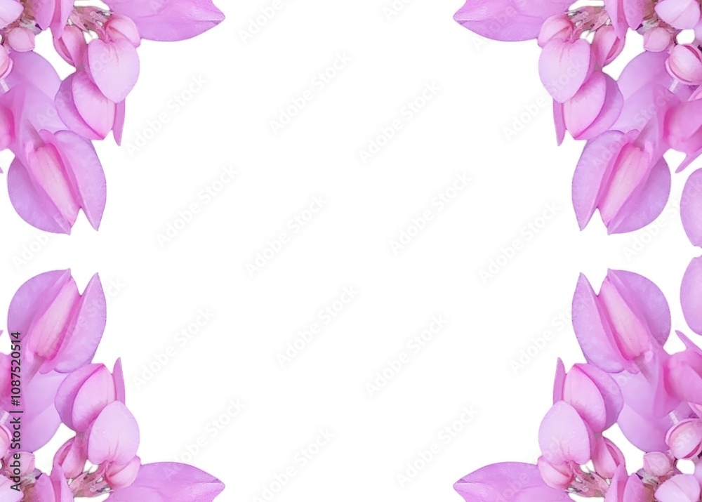 Pink Flower Frame Floral Border Wedding Invitation Spring Blossom Blank Template Romantic Pink Flower Frame Floral Border Wedding Invitation Spring Blossom Blank Template Romantic