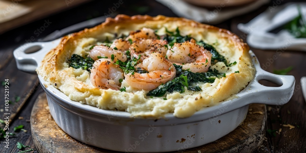 Salmon pot pie features smoked haddock, prawns, and spinach, elegantly topped with creamy potato mash, showcasing the delightful flavors of salmon pot pie in an inviting baking dish. Salmon pot pie features smoked haddock, prawns, and spinach, elegantly topped with creamy potato mash, showcasing the delightful flavors of salmon pot pie in an inviting baking dish.