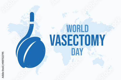 World Vasectomy Day poster vector illustration. Human testicles simple graphic icon vector. Family planning design element. Template for background, banner, card. November every year. Important day