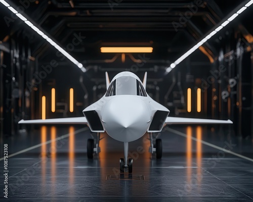 A sleek lab where engineers are refining the design of a highspeed military jet