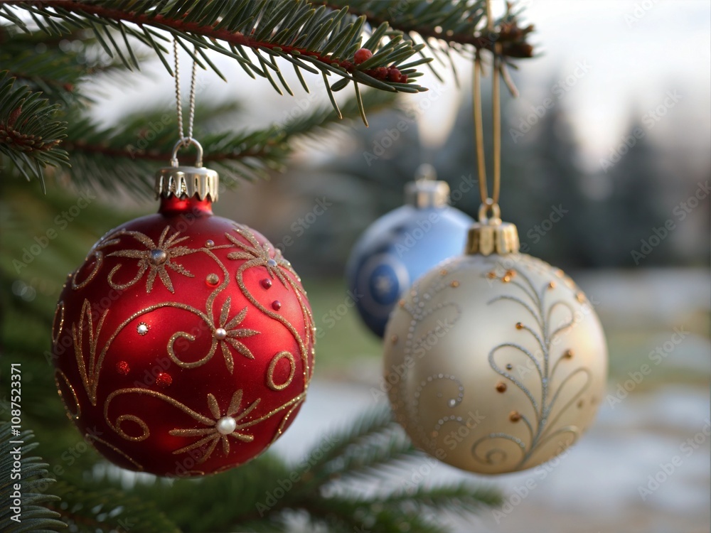 Close-up of Christmas Ornaments Close-up of Christmas Ornaments