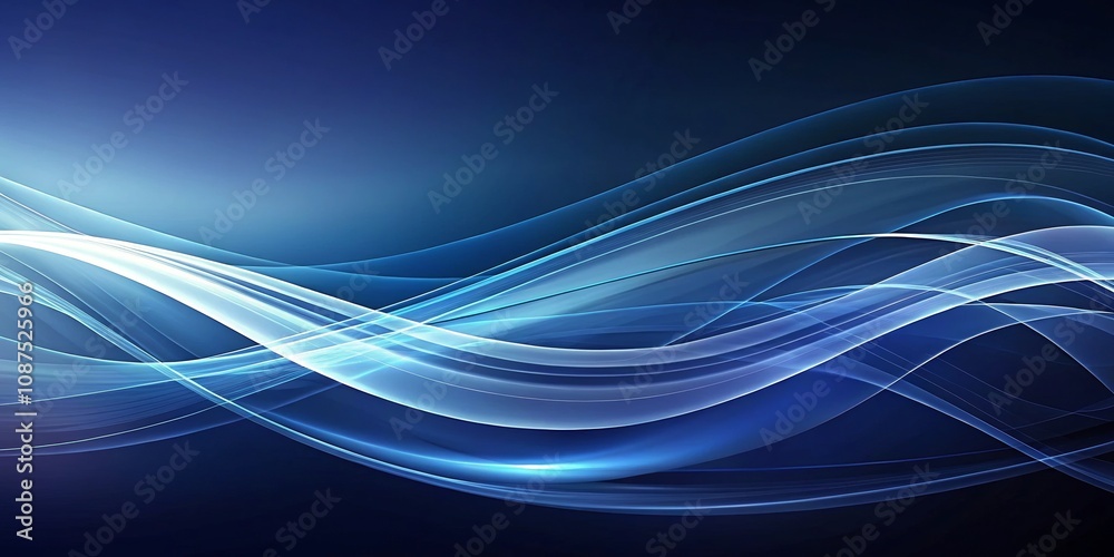 Elegant Navy Blue Background Featuring Soft Flowing Lines Ideal for Modern Design Aesthetics and Creative Projects