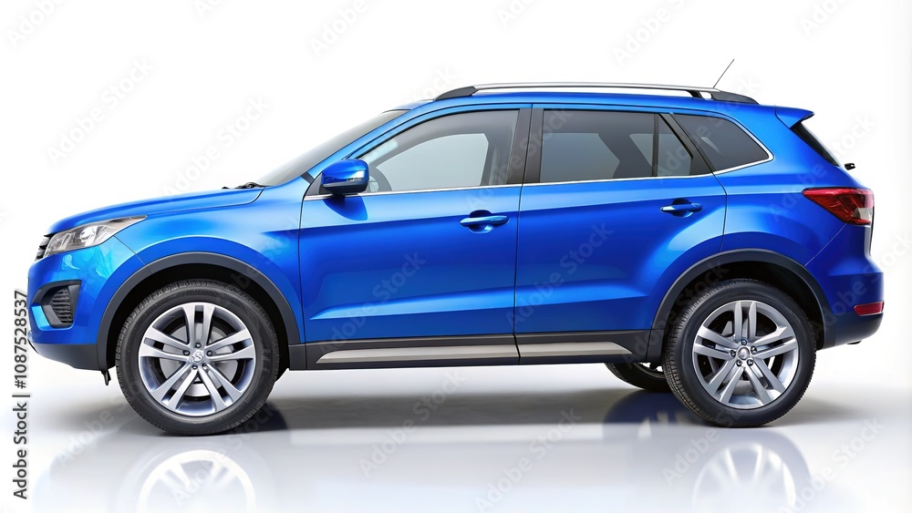 Blank canvas: white. Blue SUV for your brand. Blank canvas: white. Blue SUV for your brand.