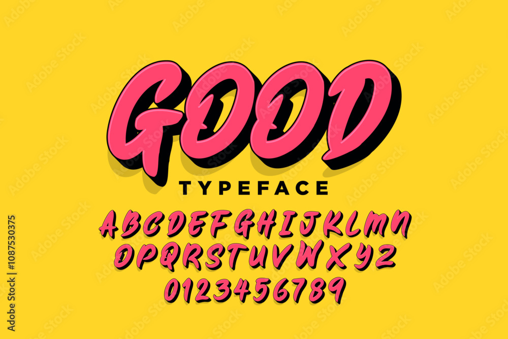 Modern graffiti font effect with highlight and shadow, youth style lettering font Modern graffiti font effect with highlight and shadow, youth style lettering font