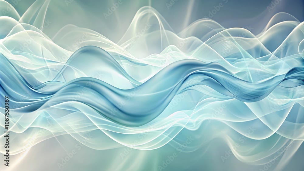 Fototapeta premium Abstract Blue Wavy Background Featuring Dynamic Smoke Lines for Creative and Modern Design Applications in Digital Media and Print Projects