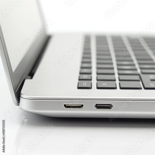 Wallpaper Mural A close-up view of a laptop's side ports and keyboard. Torontodigital.ca