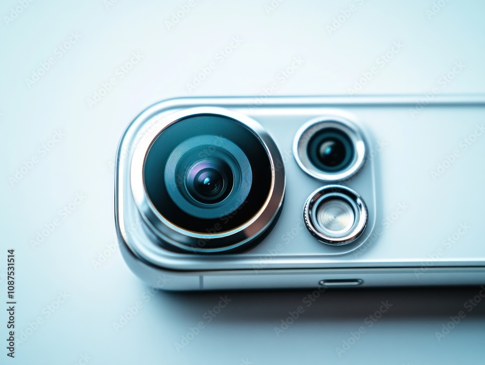 Close-up of a smartphone camera lens showcasing its design and features. Close-up of a smartphone camera lens showcasing its design and features.