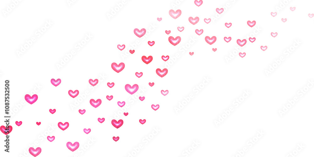 Hand-drawn pink and red hearts Watercolor Hand-drawn pink and red hearts Watercolor