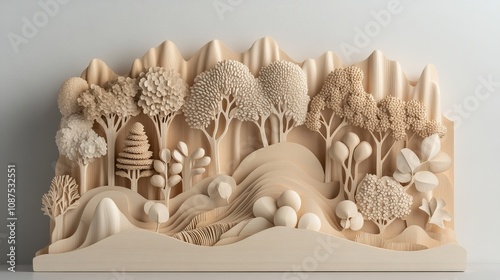 Handmade artisan quality emphasized through a rigorous inspection of individually carved wooden sculptures, ensuring they meet artistic and material standards, Photorealistic