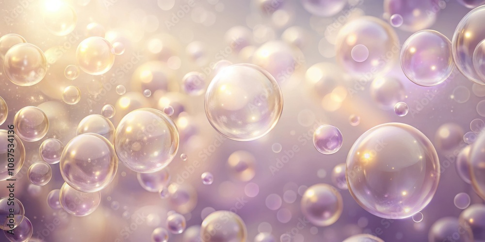 A symphony of iridescent bubbles dance in a soft, ethereal glow, creating a mesmerizing abstract background A symphony of iridescent bubbles dance in a soft, ethereal glow, creating a mesmerizing abstract background