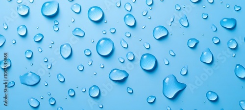 water drops on blue background