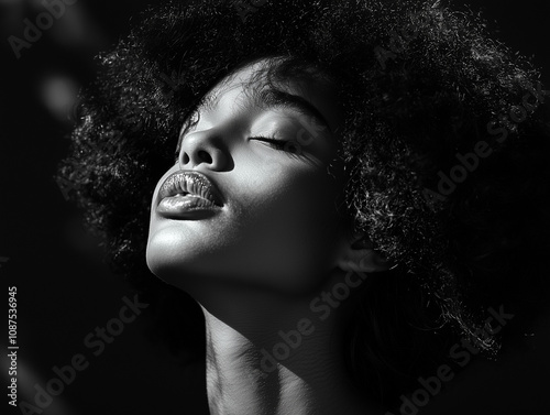 black and white portrait of a woman