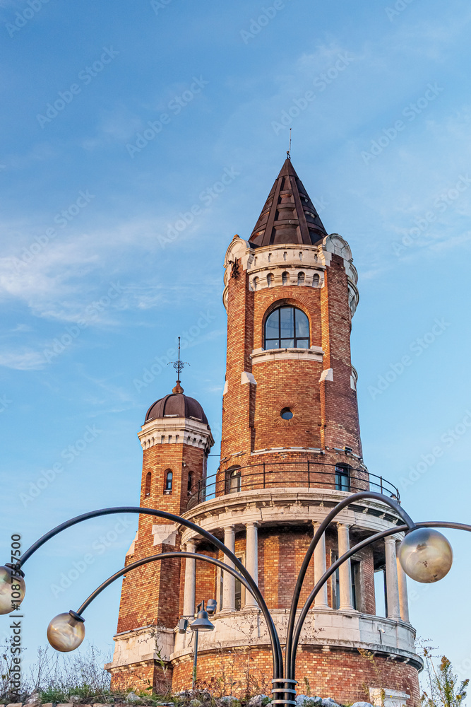 Obraz premium Belgrade, Serbia. April 29th 2024. Top of the Gardos tower in the district of Zemun in Belgrade.