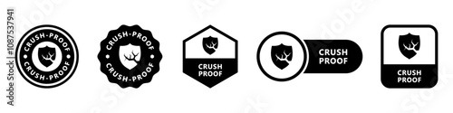 Crush Proof - vector signs for protective cover labeling.