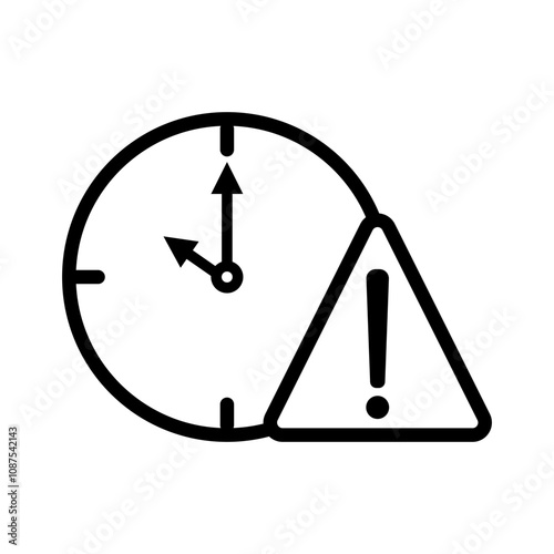 Glyph Expiry icon. Simple solid style for web and app. Alert, alarm, clock circular with exclamation mark concept. Vector illustration isolated on white background
