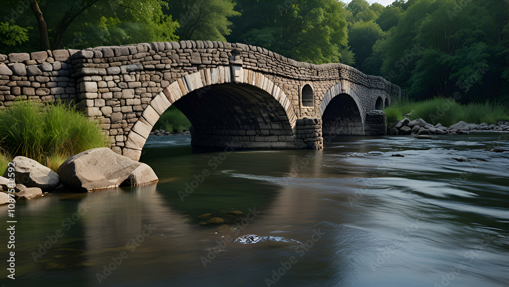 Fototapeta premium old bridge over river