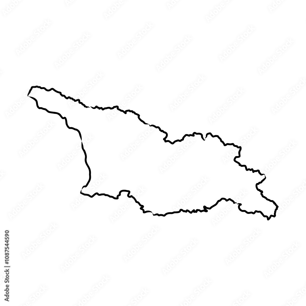 Doodle Map of Georgia map, vector sketch Doodle Map of Georgia map, vector sketch