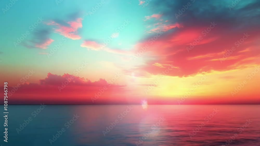 Serene sunset over the ocean with soft gradients of orange, pink, and blue, creating a peaceful and dreamy atmosphere, ideal for travel or inspirational content Serene sunset over the ocean with soft gradients of orange, pink, and blue, creating a peaceful and dreamy atmosphere, ideal for travel or inspirational content