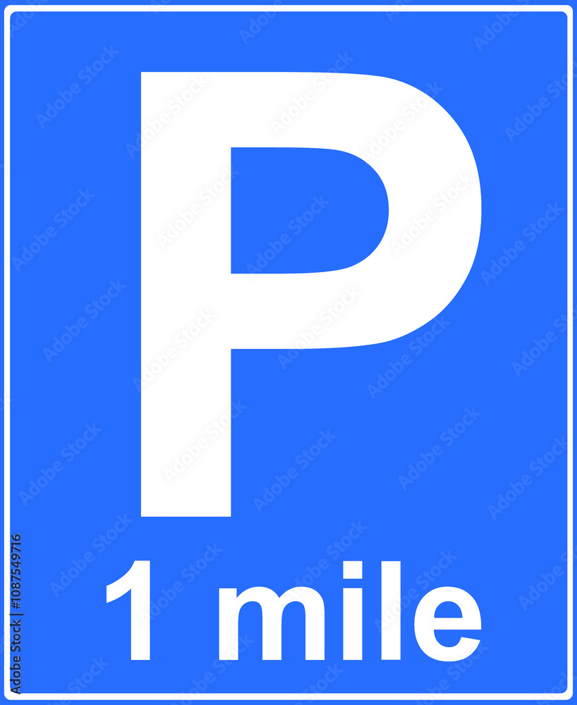 Distance to parking place sign Distance to parking place sign