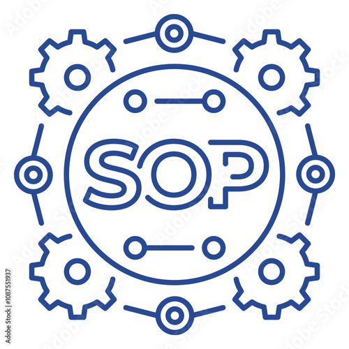 SOP icon, Standard Operating Procedure, line design