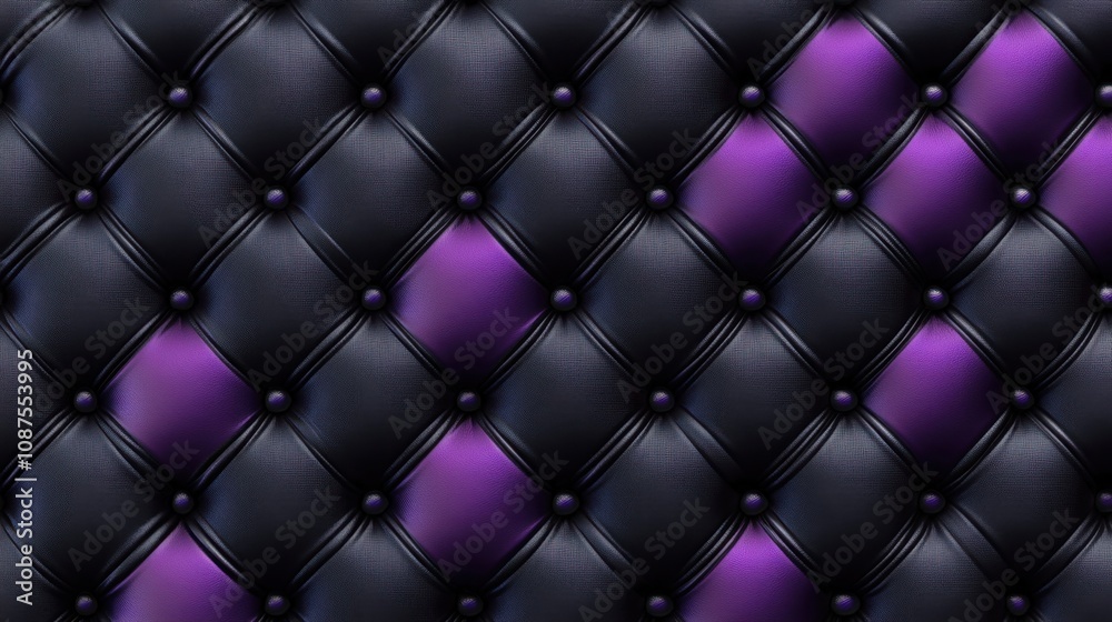 Naklejka premium Purple and black quilted pattern with raised squares for modern elegant design