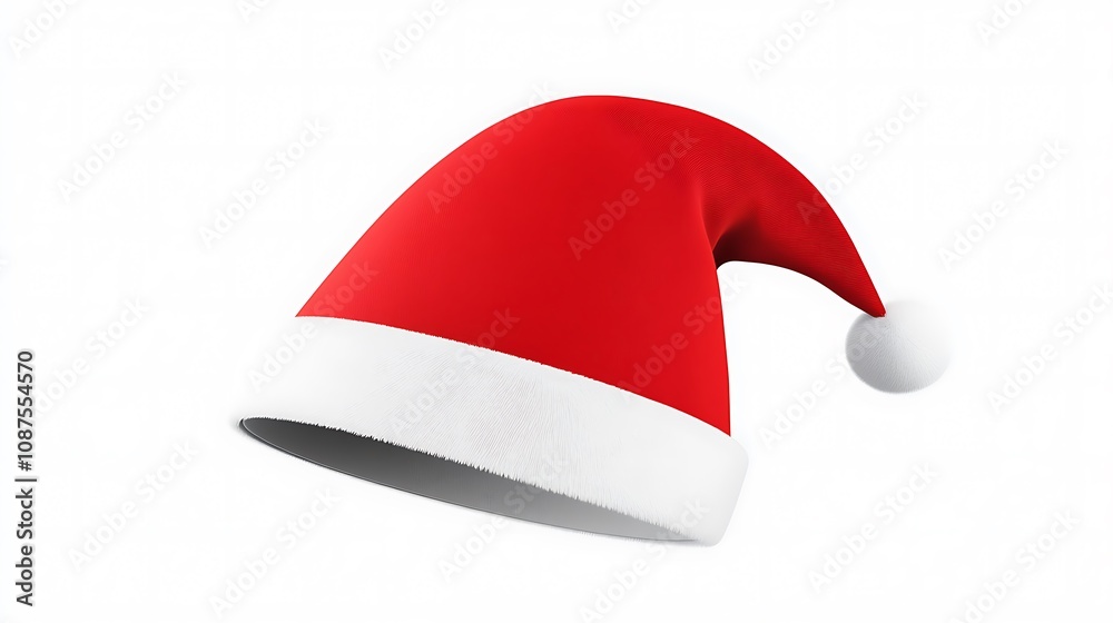 Festive Christmas santa hat isolated on a plain background Festive Christmas santa hat isolated on a plain background