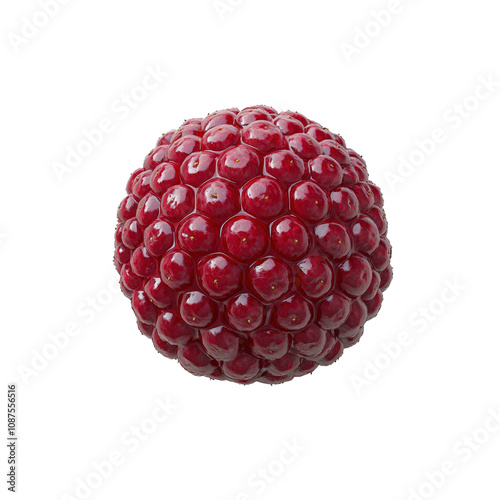 Abstract Red Berry Sphere 3D Render of a Juicy, Glossy Fruit photo