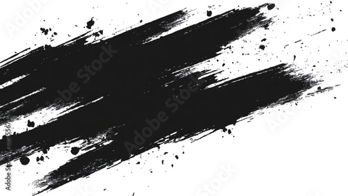 Abstract black in splash, paint, brush strokes, stain grunge isolated on white background, Vector black and white with grunge style, scratch and texture elements for design. 