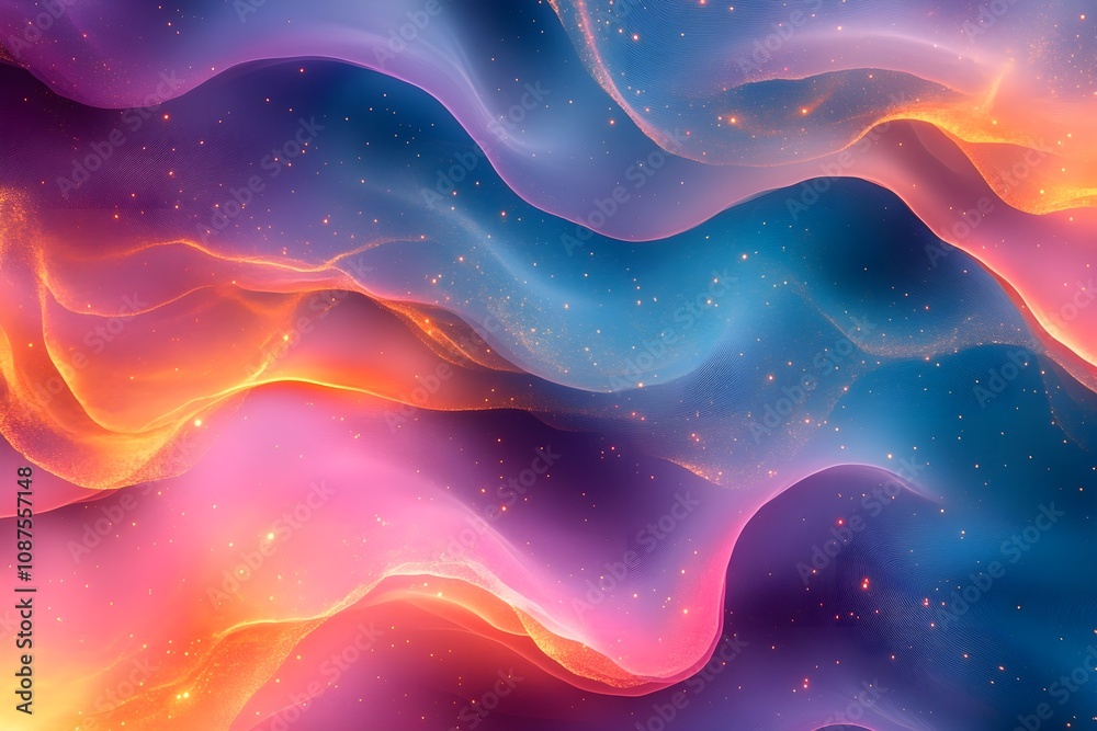 Fluid abstract background with swirling, wave, smoke soft vibrant colours in shades of teal, magenta, and gold Fluid abstract background with swirling, wave, smoke soft vibrant colours in shades of teal, magenta, and gold