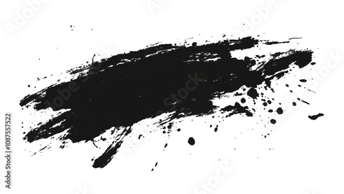 Abstract black in splash, paint, brush strokes, stain grunge isolated on white background, Vector black and white with grunge style, scratch and texture elements for design. 