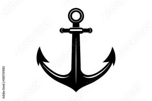 Classic Anchor Silhouette - Nautical Marine Vector Design photo