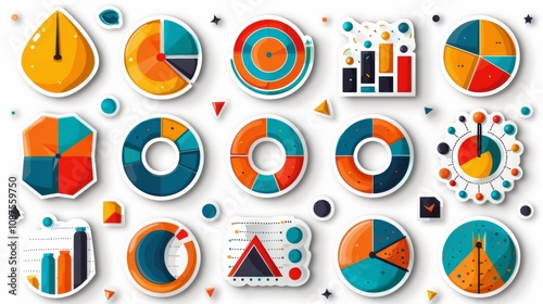 Financial forecast sticker contour details 