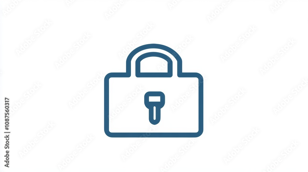A simple blue outline of a padlock with a keyhole. A simple blue outline of a padlock with a keyhole.