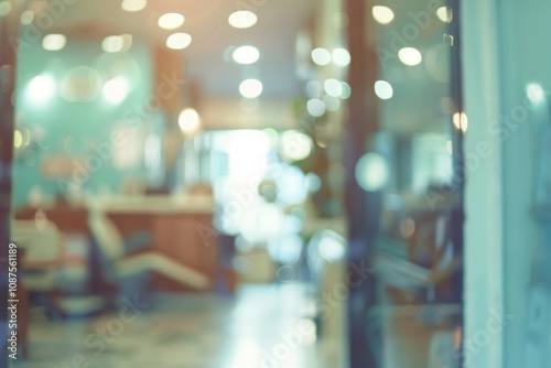 Blurred dental clinic background defocused interior of a modern hospital