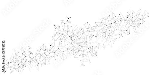 Abstract plexus background with connecting dots and lines. digital technology and communication concept.