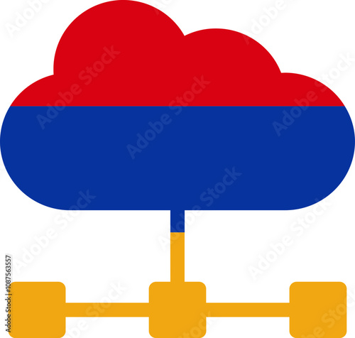 Cloud Server Icon of Armenia Flag