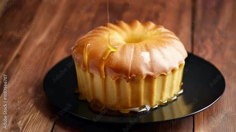 Cup Cake honey is being poured on it created with AI generative tools Cup Cake honey is being poured on it created with AI generative tools